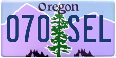 OR license plate 070SEL
