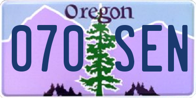 OR license plate 070SEN