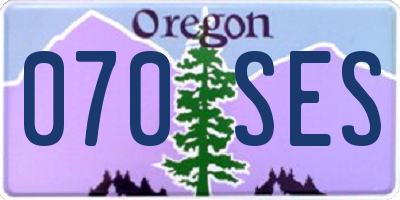 OR license plate 070SES