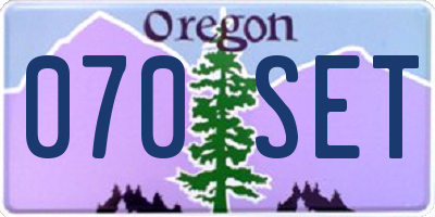 OR license plate 070SET