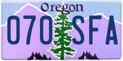 OR license plate 070SFA