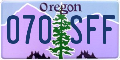 OR license plate 070SFF
