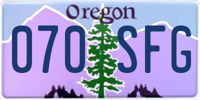 OR license plate 070SFG