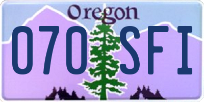 OR license plate 070SFI