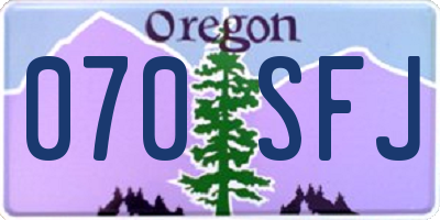 OR license plate 070SFJ