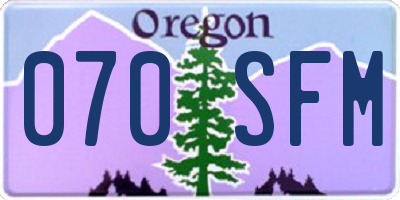 OR license plate 070SFM