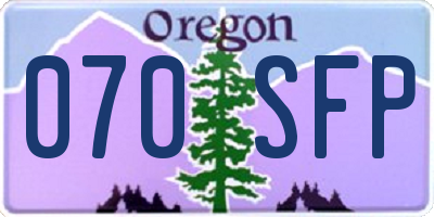 OR license plate 070SFP