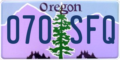 OR license plate 070SFQ