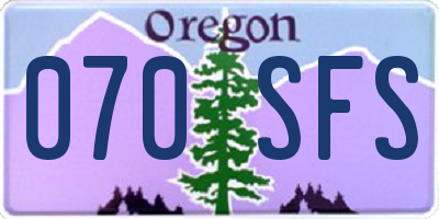OR license plate 070SFS