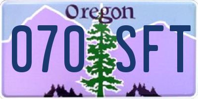 OR license plate 070SFT