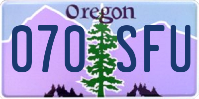 OR license plate 070SFU
