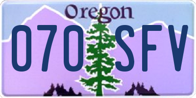 OR license plate 070SFV