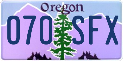 OR license plate 070SFX