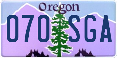 OR license plate 070SGA