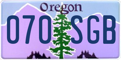 OR license plate 070SGB