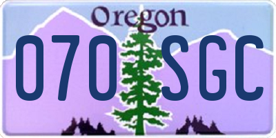 OR license plate 070SGC