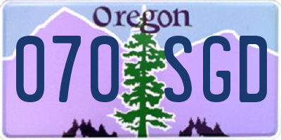 OR license plate 070SGD