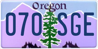 OR license plate 070SGE