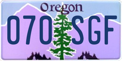 OR license plate 070SGF