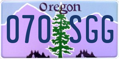 OR license plate 070SGG