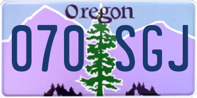 OR license plate 070SGJ