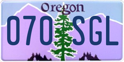 OR license plate 070SGL