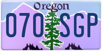 OR license plate 070SGP