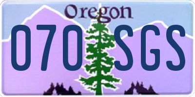 OR license plate 070SGS