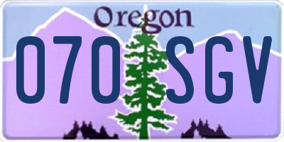 OR license plate 070SGV