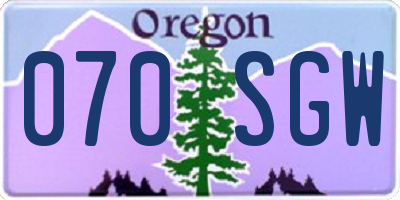 OR license plate 070SGW