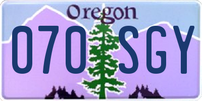 OR license plate 070SGY