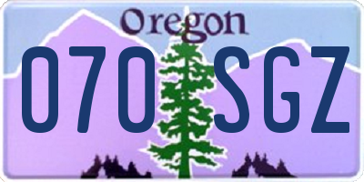OR license plate 070SGZ