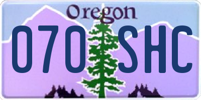 OR license plate 070SHC