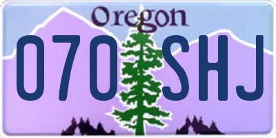 OR license plate 070SHJ