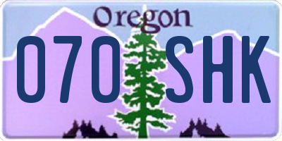 OR license plate 070SHK