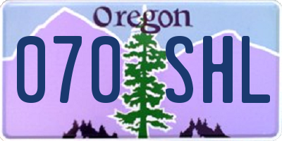 OR license plate 070SHL