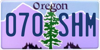OR license plate 070SHM