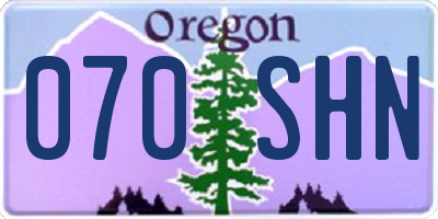 OR license plate 070SHN