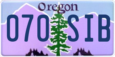 OR license plate 070SIB