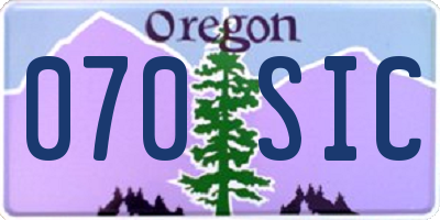 OR license plate 070SIC