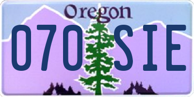 OR license plate 070SIE