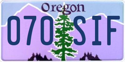 OR license plate 070SIF