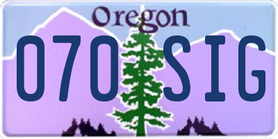 OR license plate 070SIG