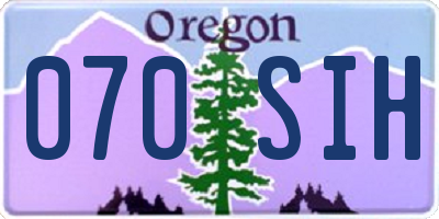 OR license plate 070SIH