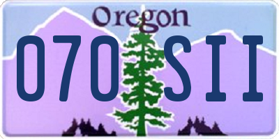 OR license plate 070SII