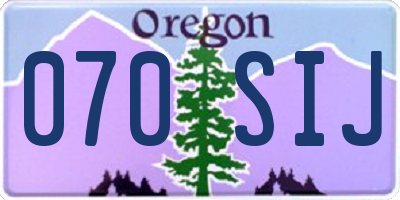 OR license plate 070SIJ