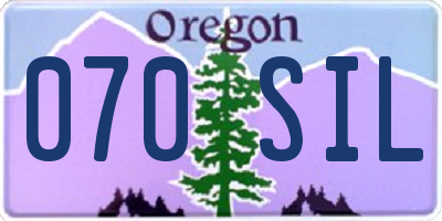 OR license plate 070SIL