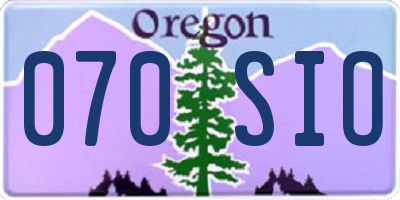 OR license plate 070SIO
