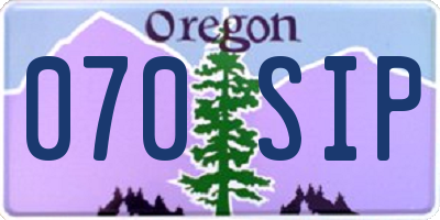 OR license plate 070SIP