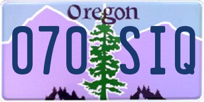 OR license plate 070SIQ